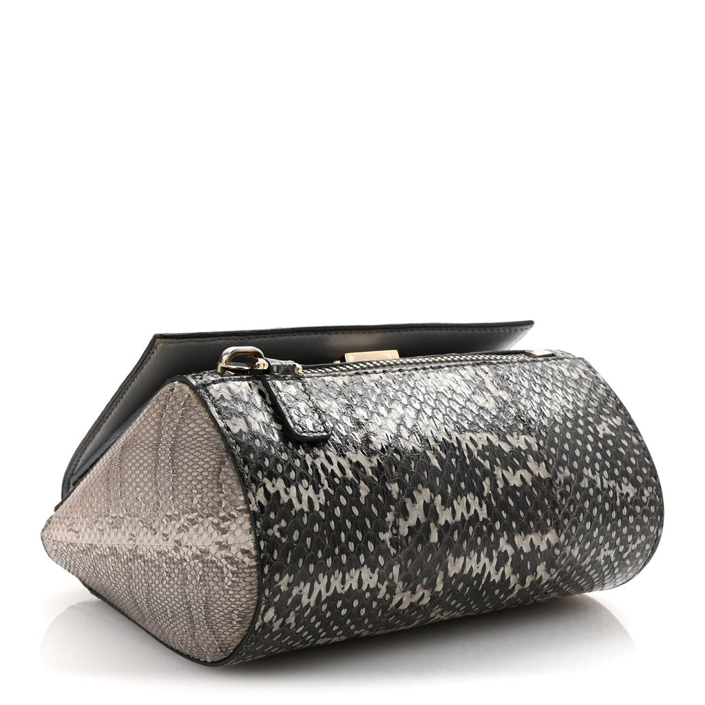 Elaphe Mini Pandora Box Crossbody Bag Beige
