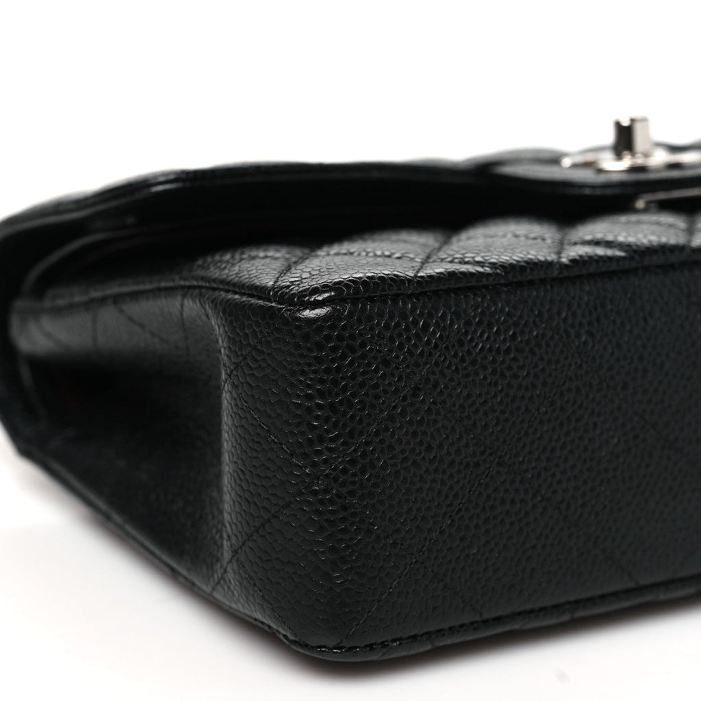 Caviar Quilted Small Double Flap Black