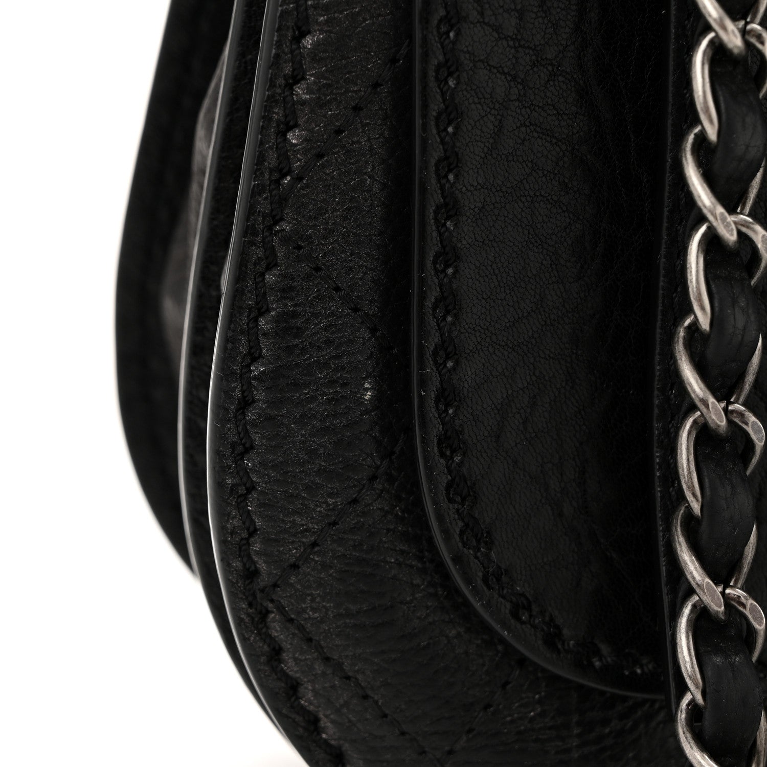 Calfskin Coco Twin Large Flap Black