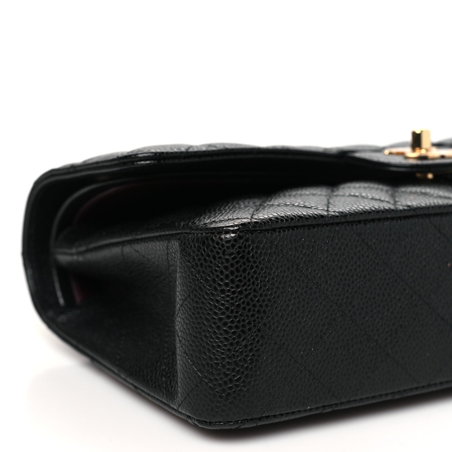 Caviar Quilted Small Double Flap Black