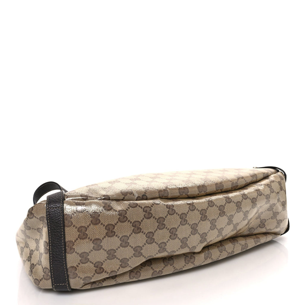Crystal Monogram Medium Abbey Shoulder Bag Dark Brown