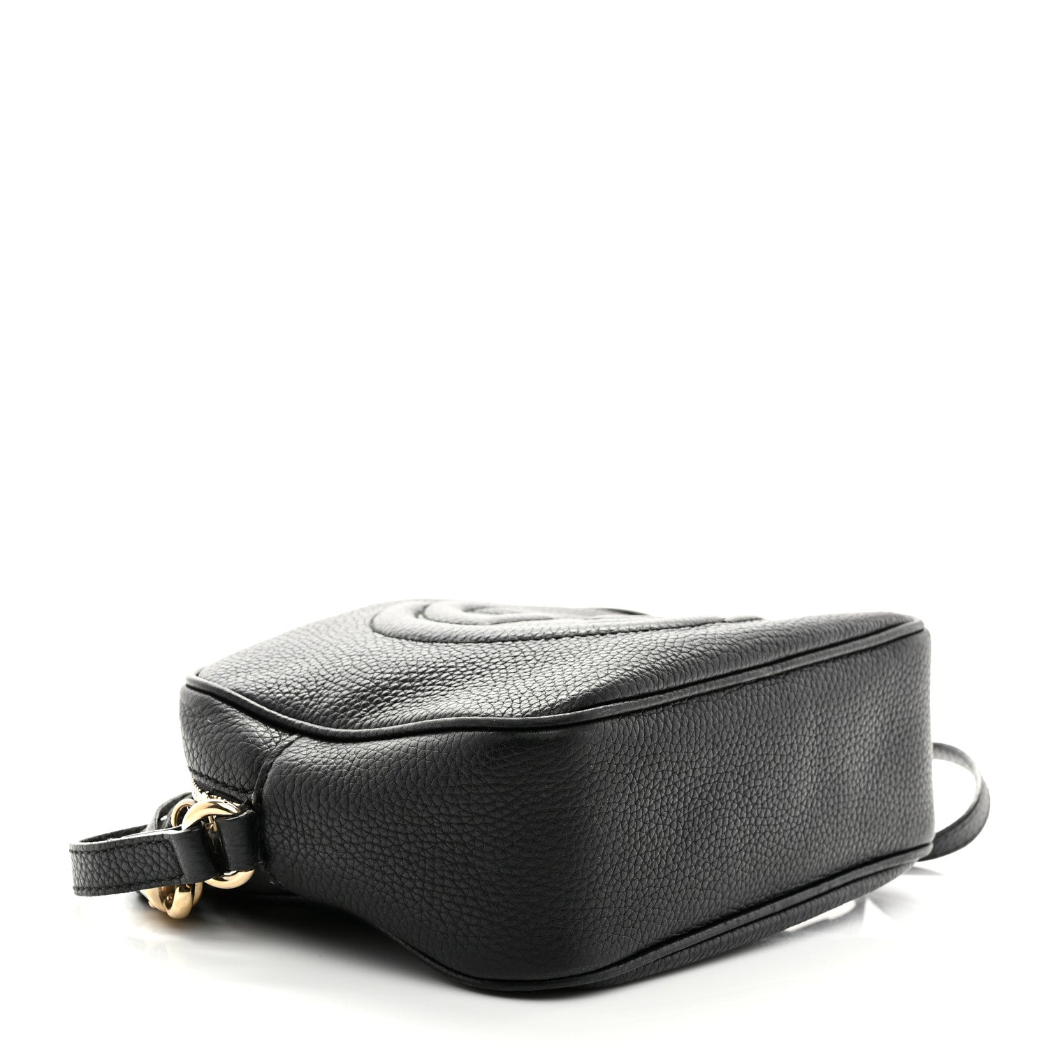 Pebbled Calfskin Small Soho Disco Bag Black