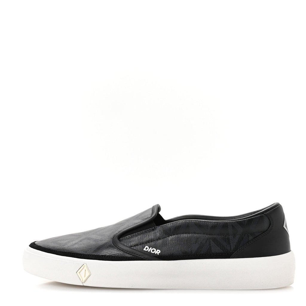 Canvas CD Diamond Mens Slip On Sneakers 45 Black