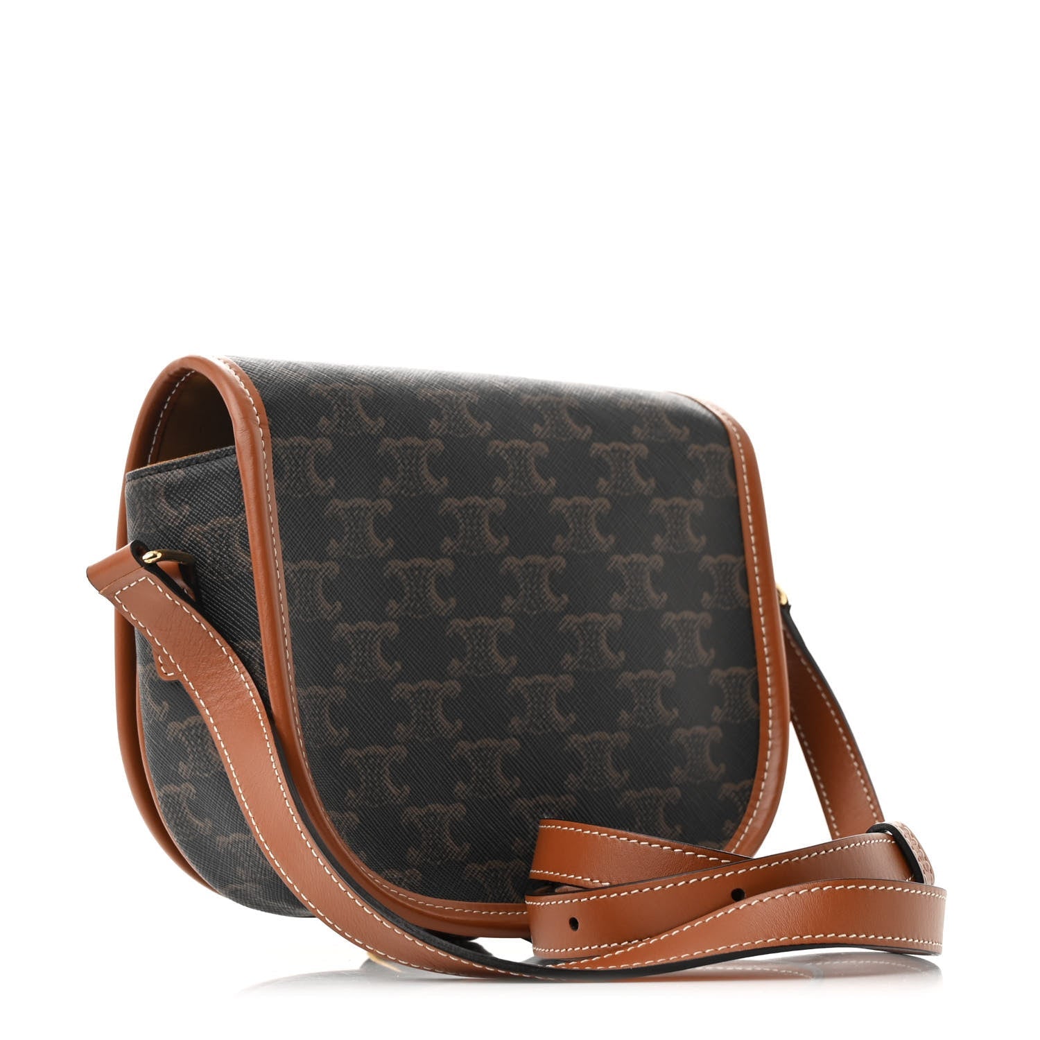 Triomphe Canvas Medium Folco Bag Tan