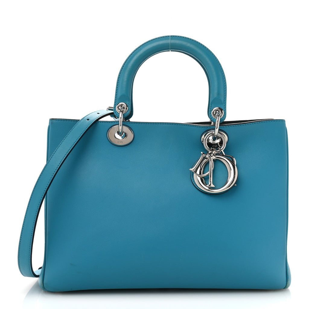 Smooth Calfskin Medium Diorissimo Tote Light Blue