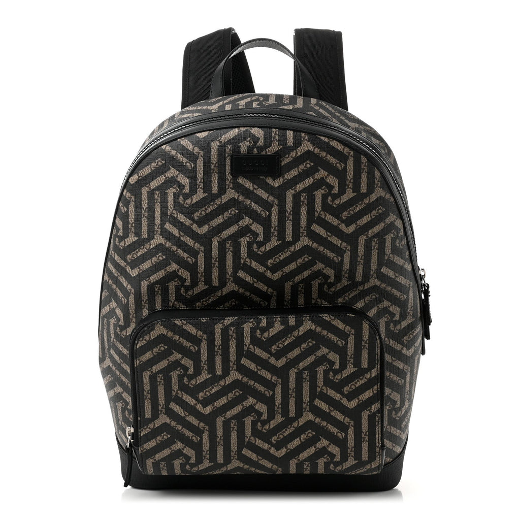 GG Supreme Monogram Caleido Medium Day Backpack Black