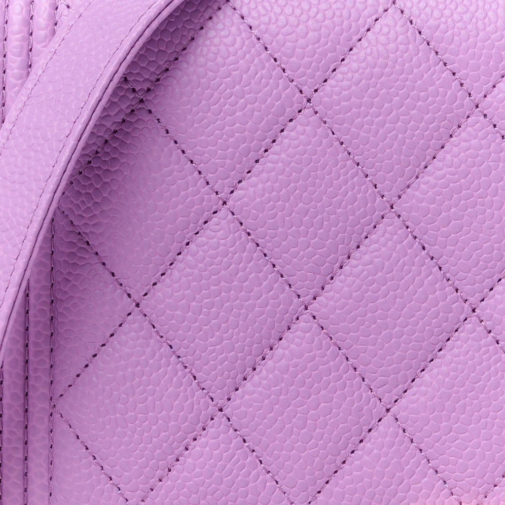 Caviar Quilted Boy Wallet On Chain WOC Purple