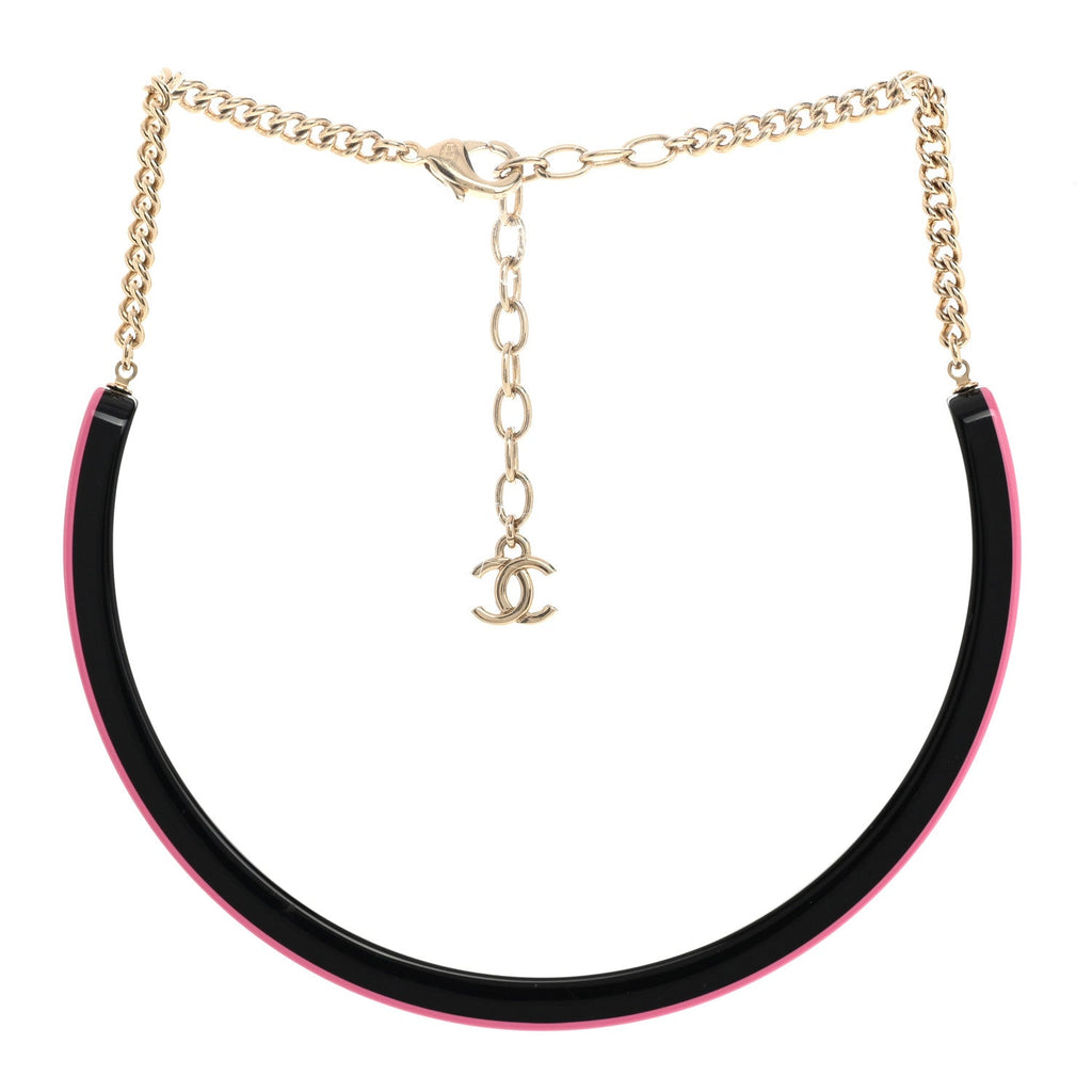 Resin Logo Choker Pink Black