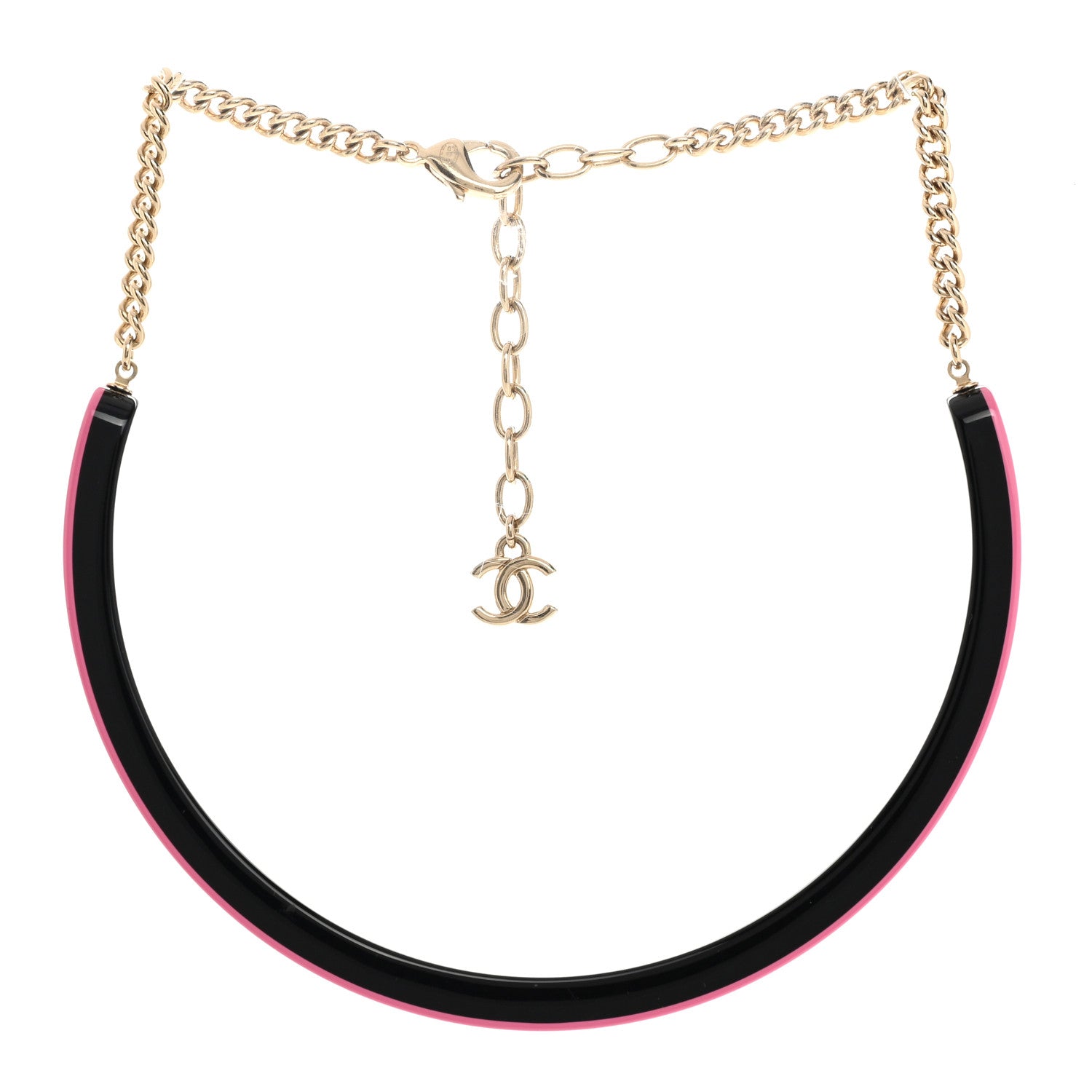 Resin Logo Choker Pink Black