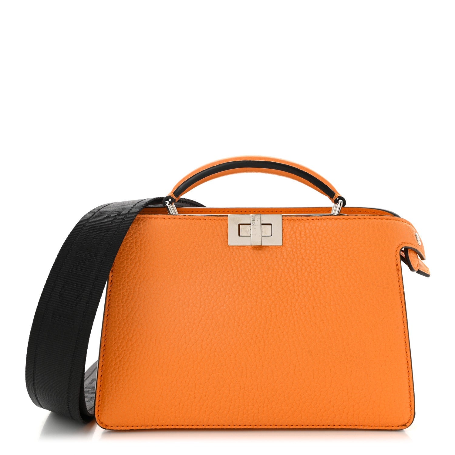 Cuoio Romano Vitello Cover Bi-Color Peekaboo I See U X Cross Satchel Orange