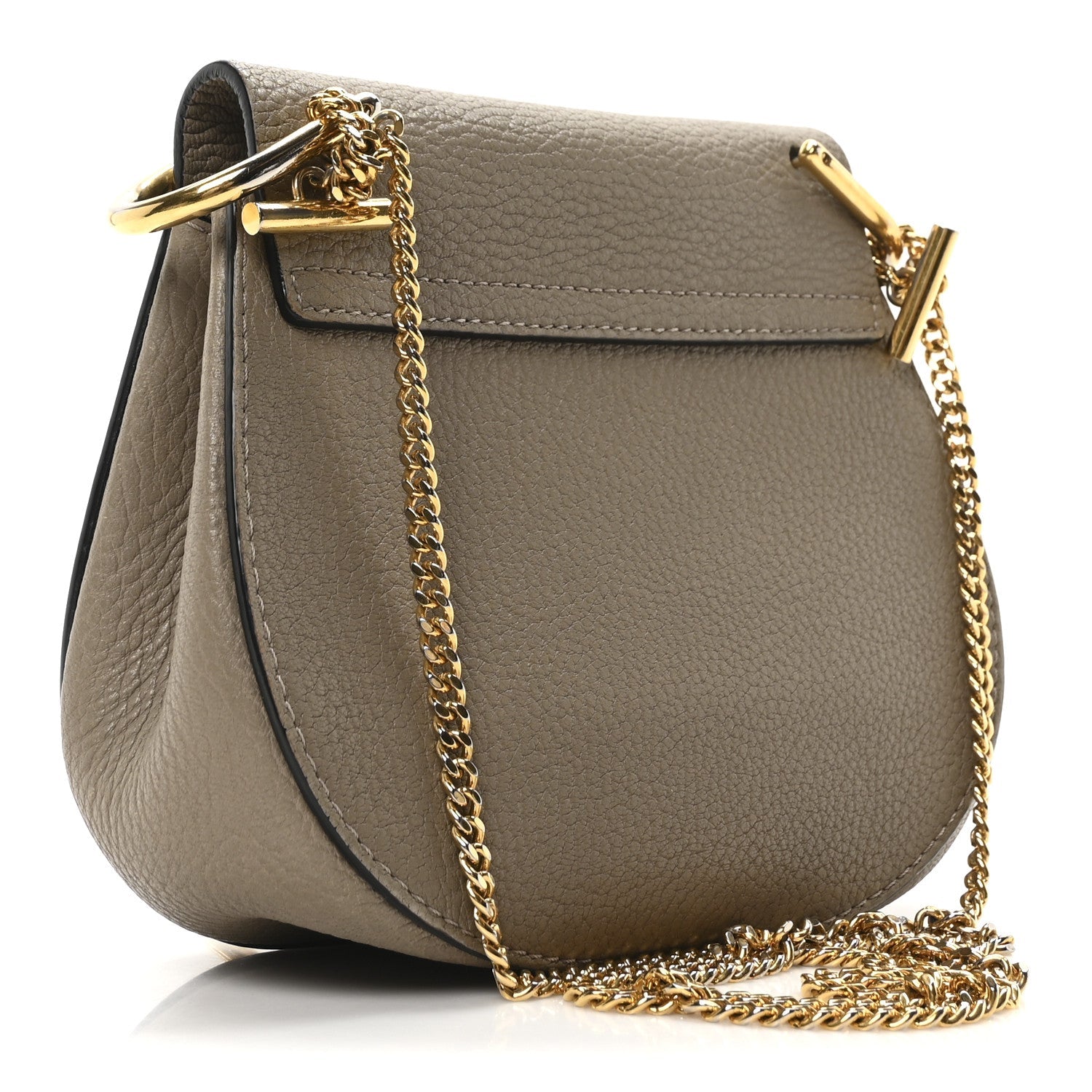 Grained Lambskin Mini Drew Shoulder Bag Motty Grey