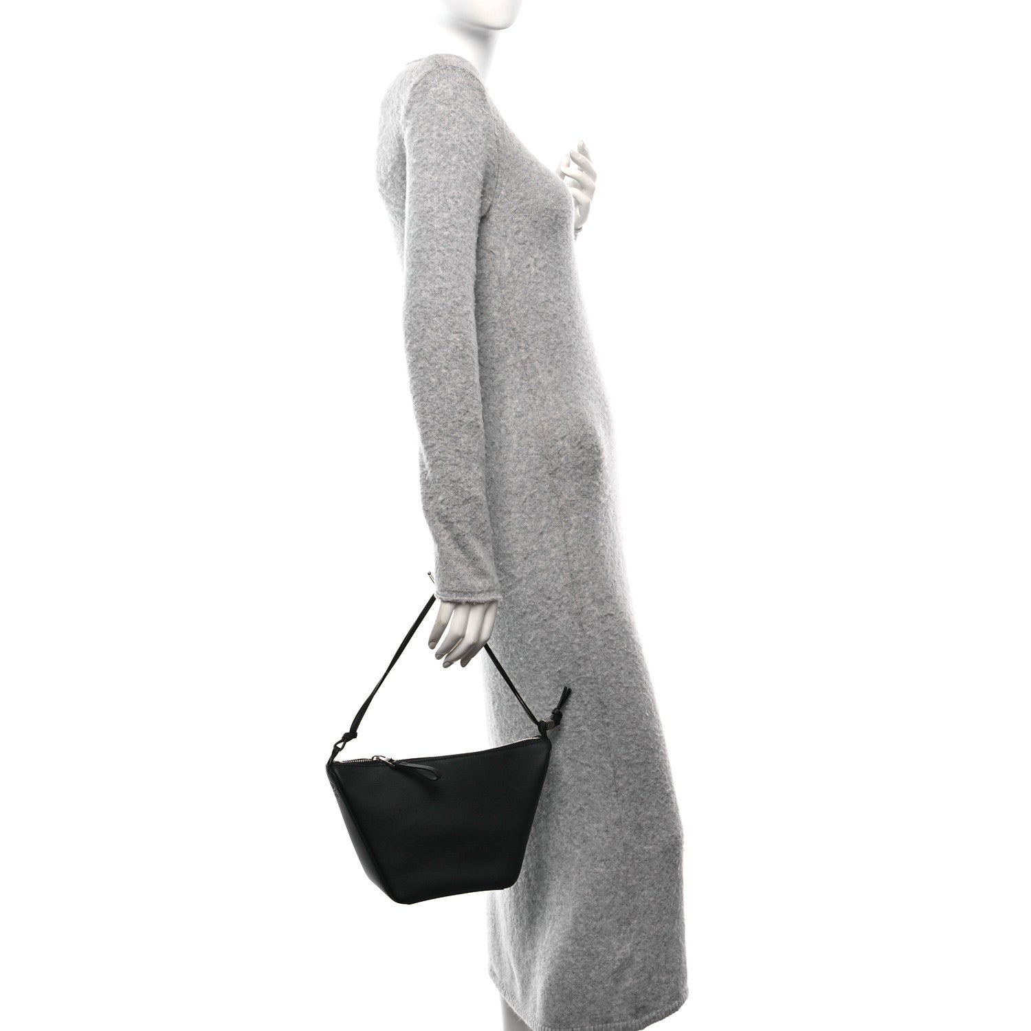 Calfskin Mini Hammock Hobo Black