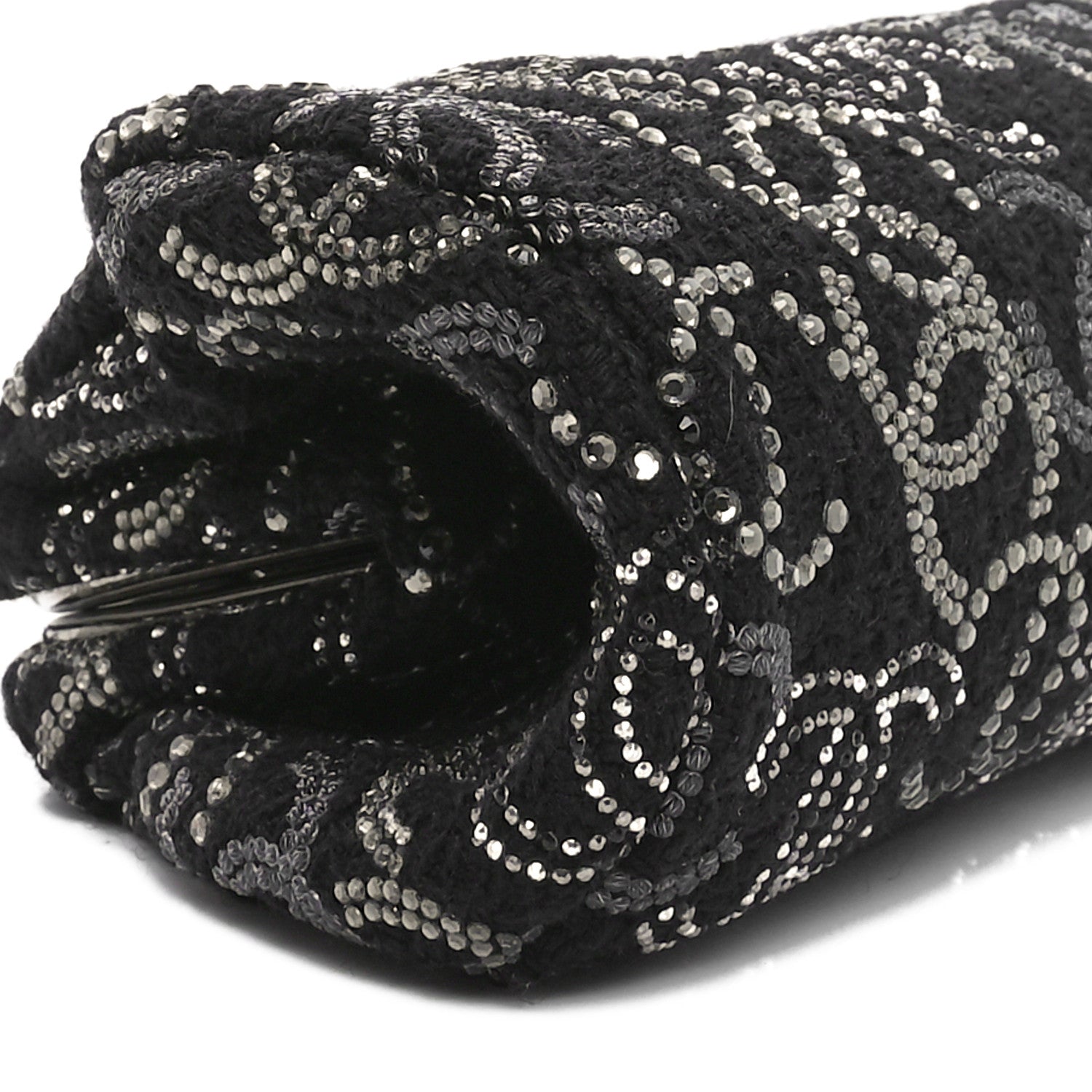 Tweed Strass Pudong Clutch Black