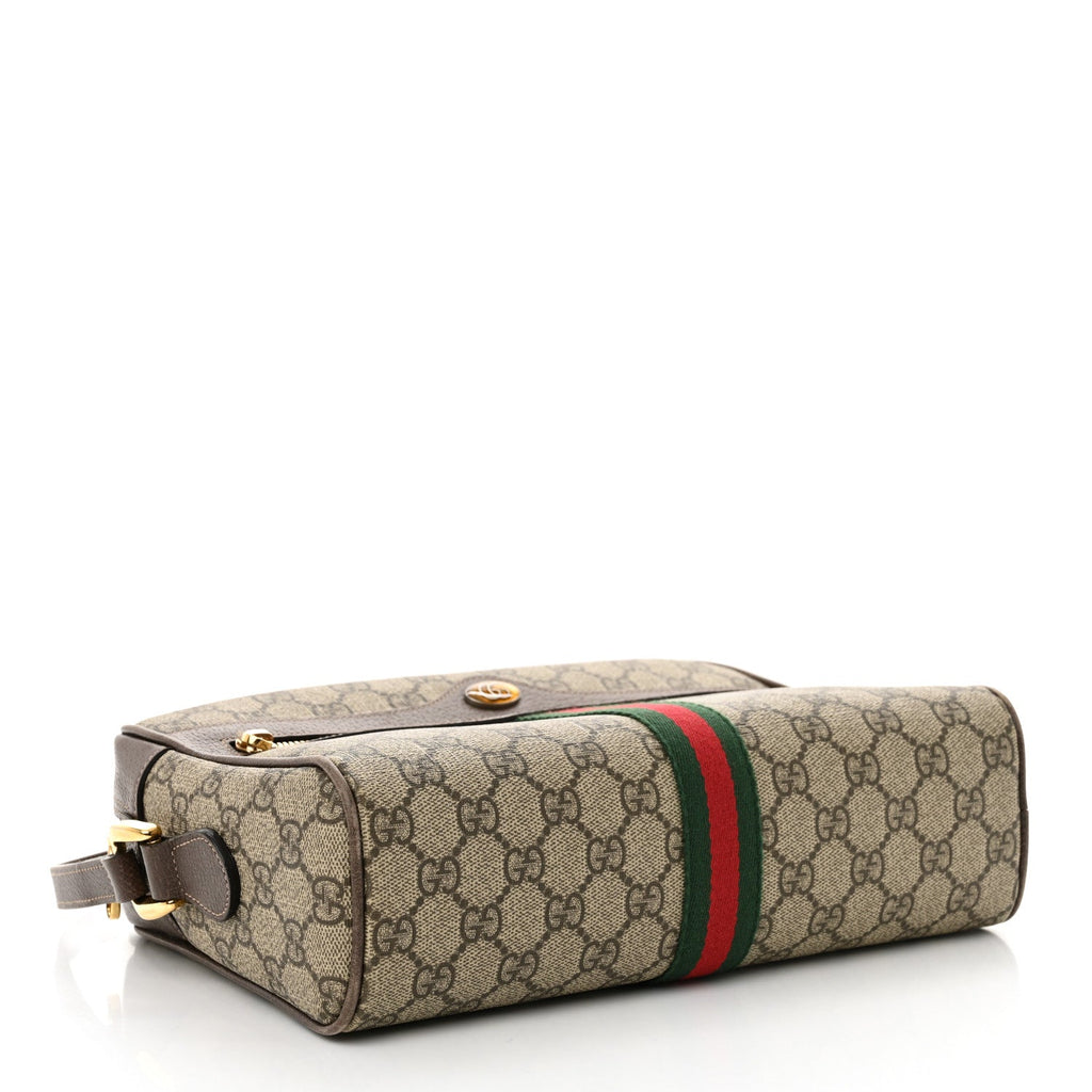 GG Supreme Monogram Web Small Ophidia Shoulder Bag Brown