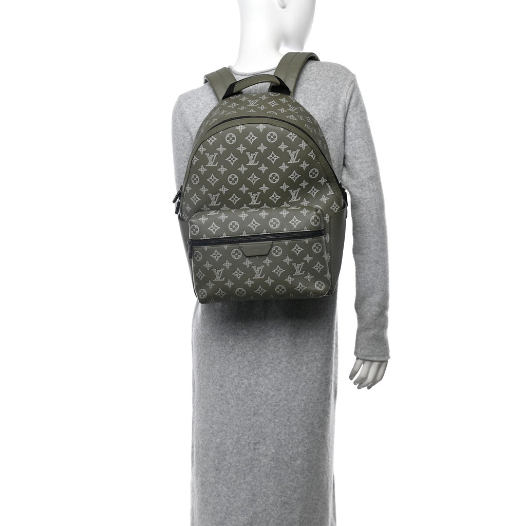 Calfskin Monogram Shadow Discovery Backpack PM Olive Green
