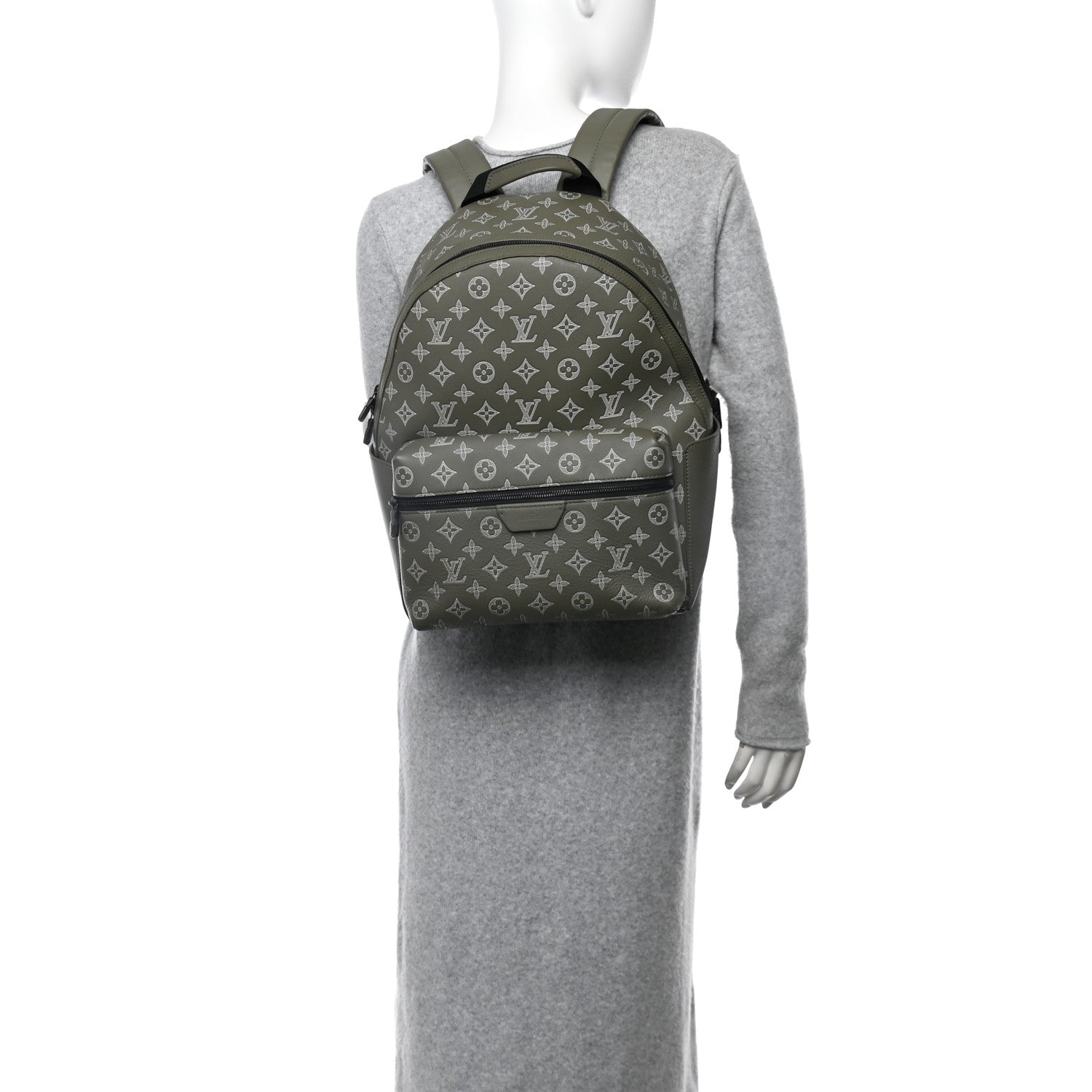 Calfskin Monogram Shadow Discovery Backpack PM Olive Green