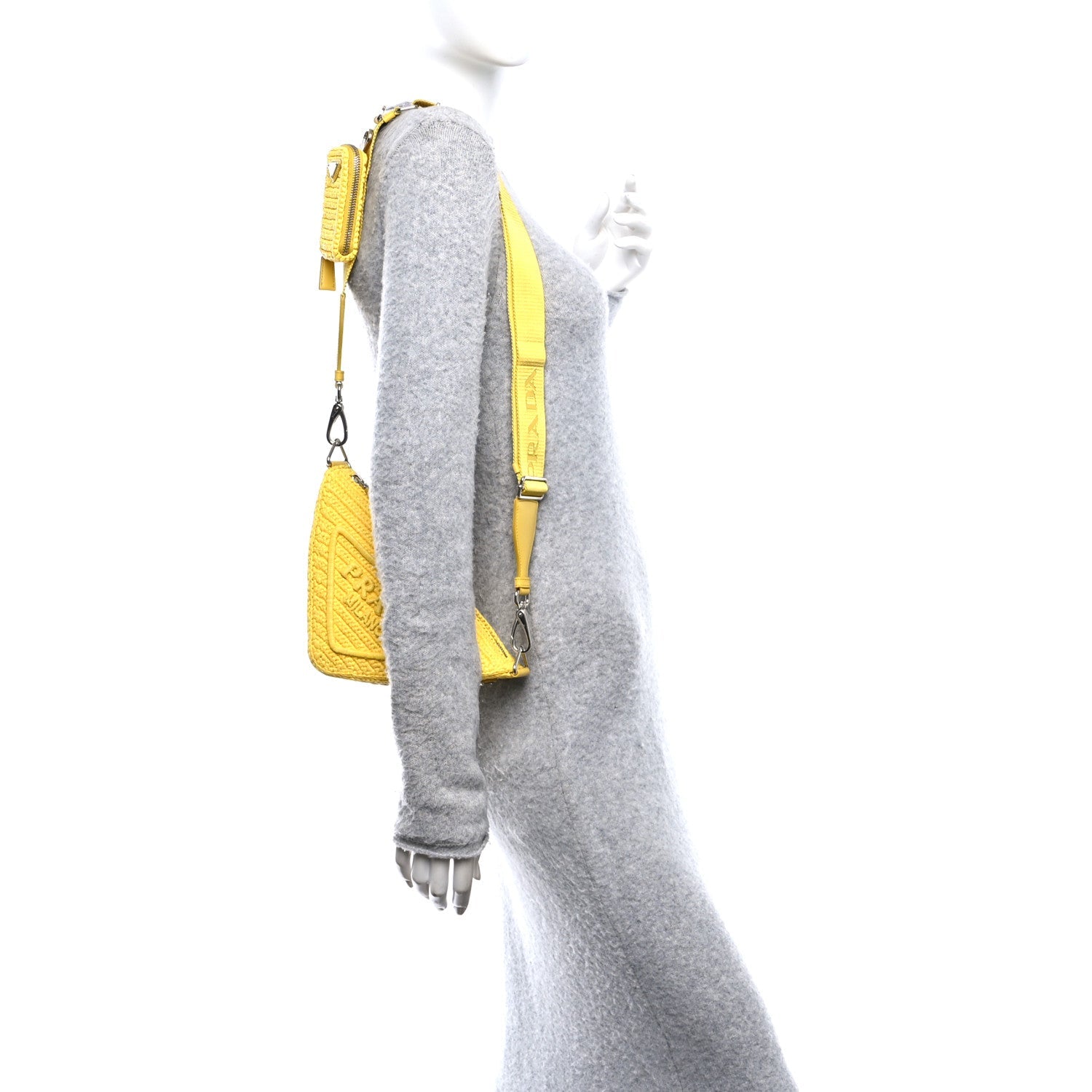 Yarn Raffia Effect Crochet Triangle Shoulder Bag Giallo