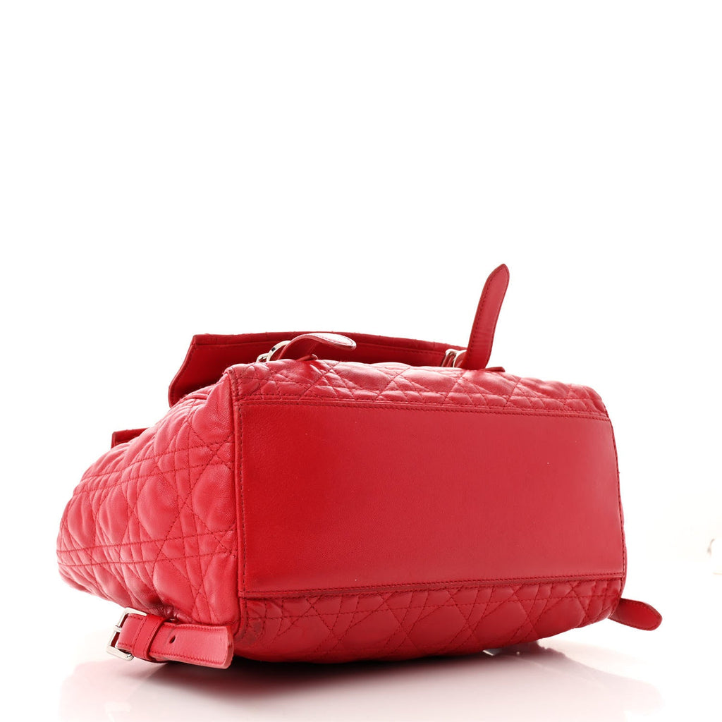 Lambskin Cannage Large Stardust Backpack Red