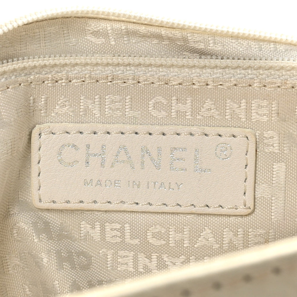 Calfskin Stitched Accordion Flap White