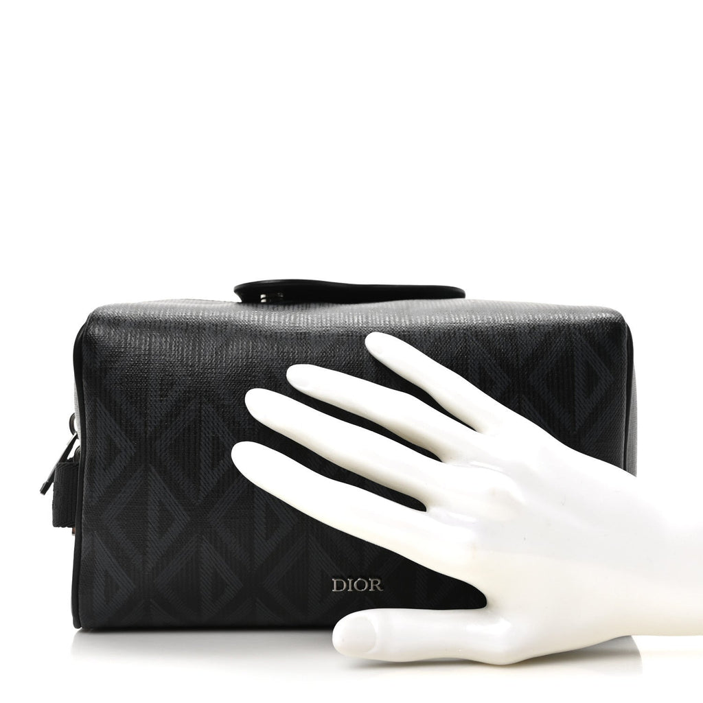 Canvas CD Diamond Lingot Toiletry Pouch Black