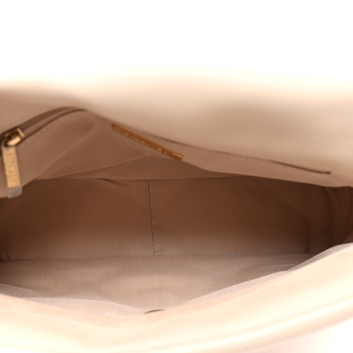 Goatskin Quilted Large Chanel 19 Flap Beige