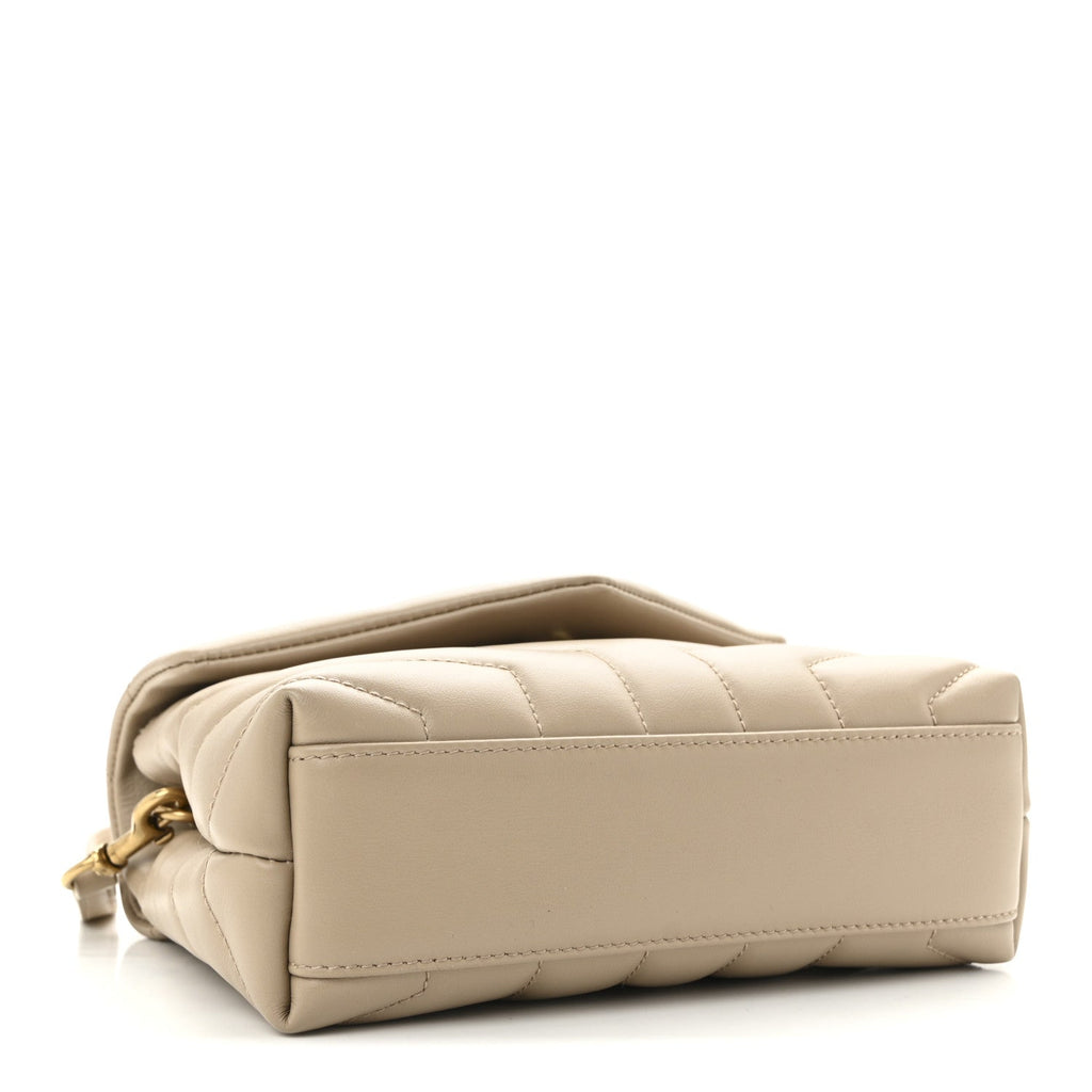 Calfskin Y Quilted Monogram Toy Loulou Crossbody Bag Dark Beige