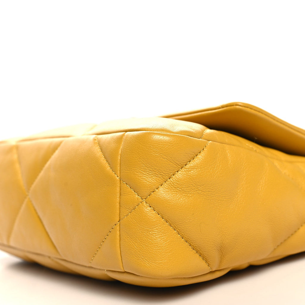 Lambskin Quilted Medium Chanel 19 Flap Yellow