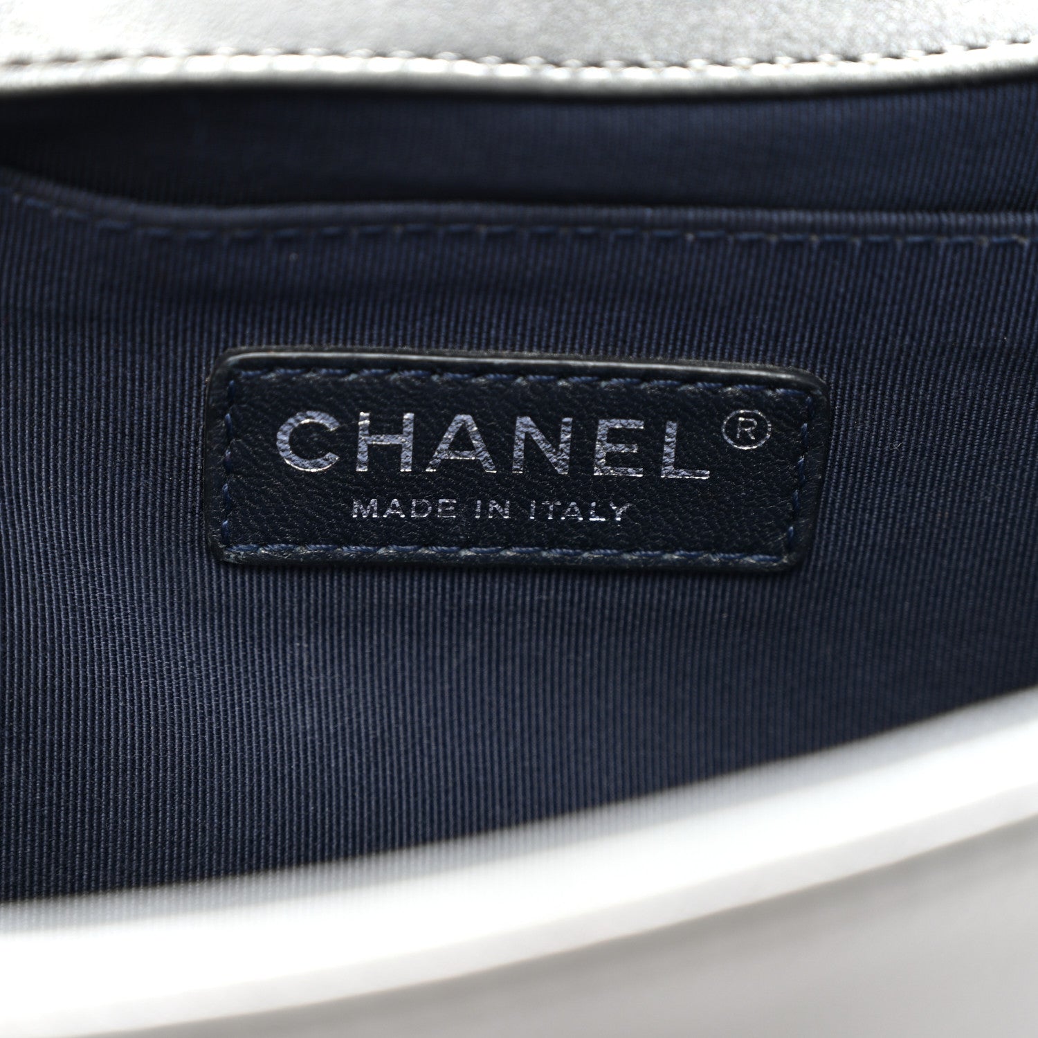 Lambskin Embossed Medium Boy Cube Flap Grey