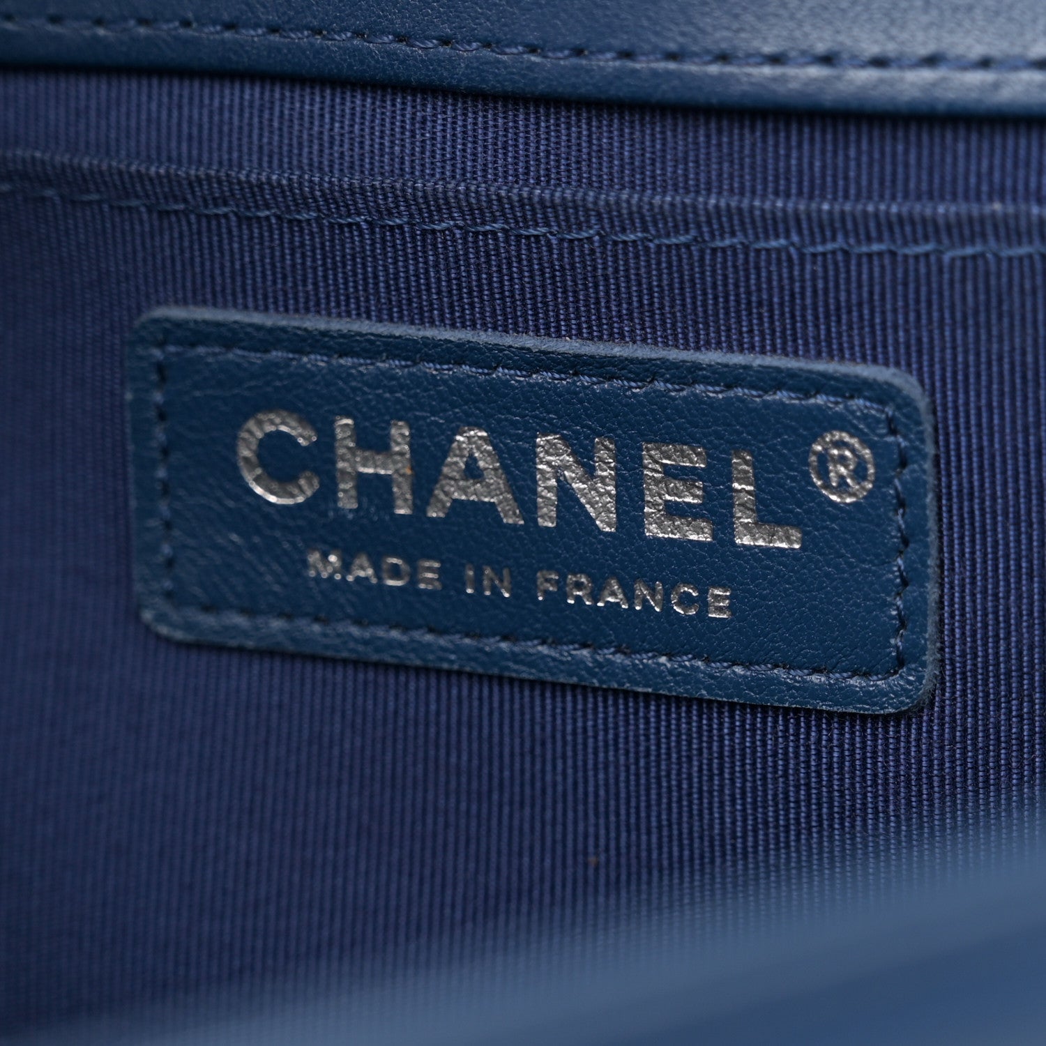 Lambskin Quilted Medium Boy Flap Blue
