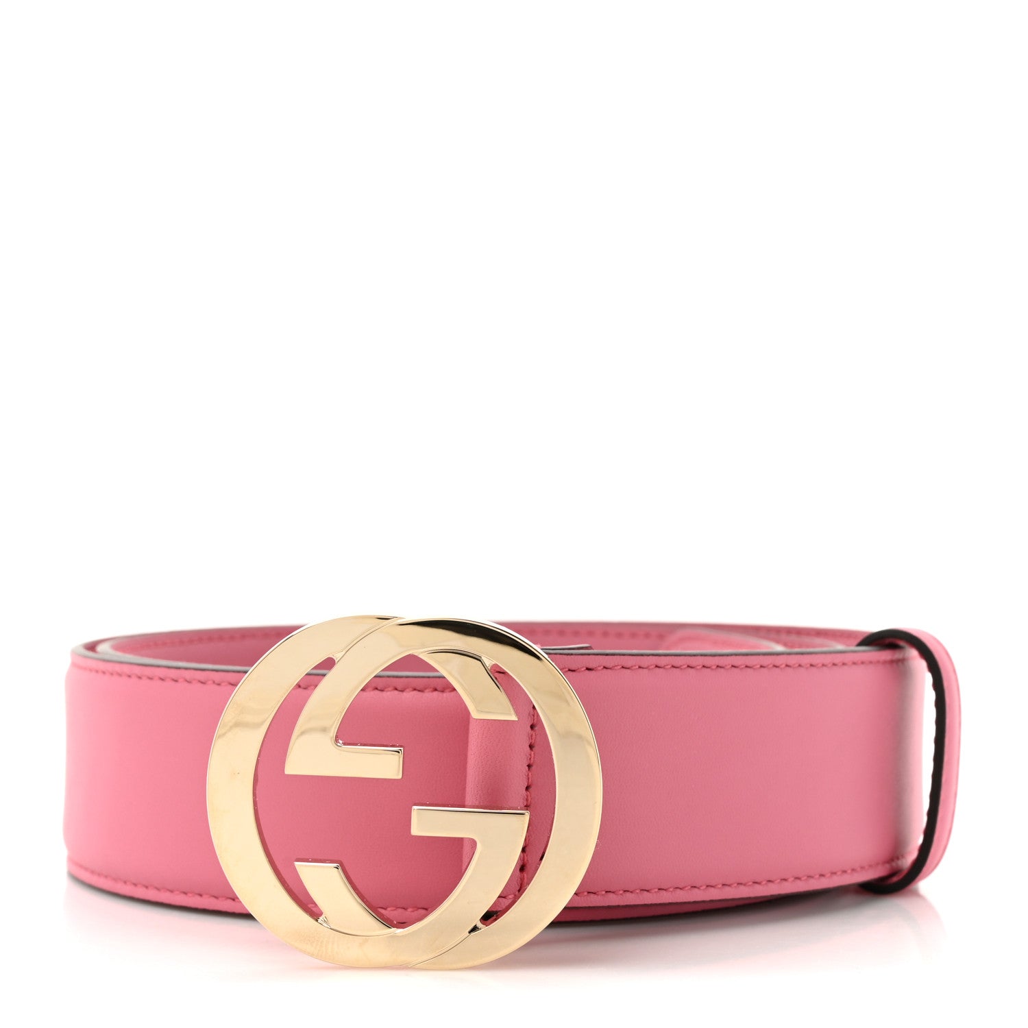 Moon Calfskin Interlocking G 37mm Belt 90 36 Glossy Pink