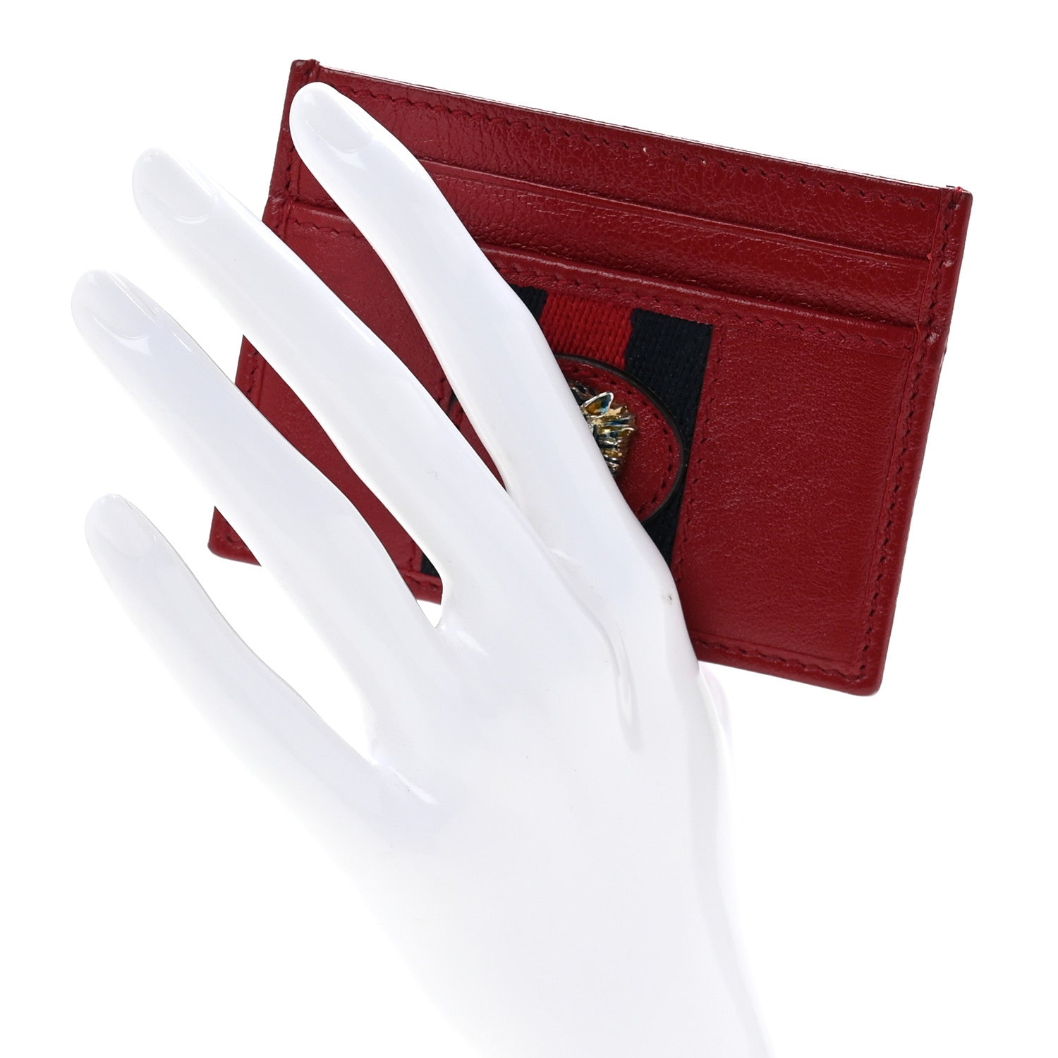 Calfskin Web Rajah  Holder Red
