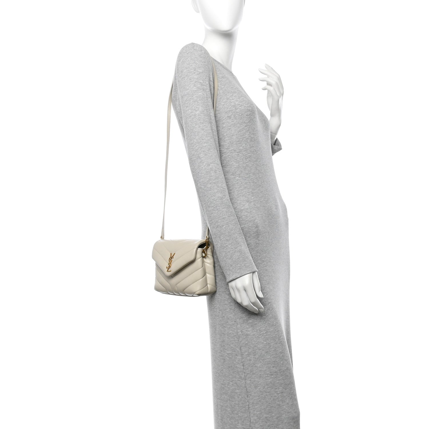Calfskin Y Quilted Monogram Toy Loulou Crossbody Bag Crema Soft