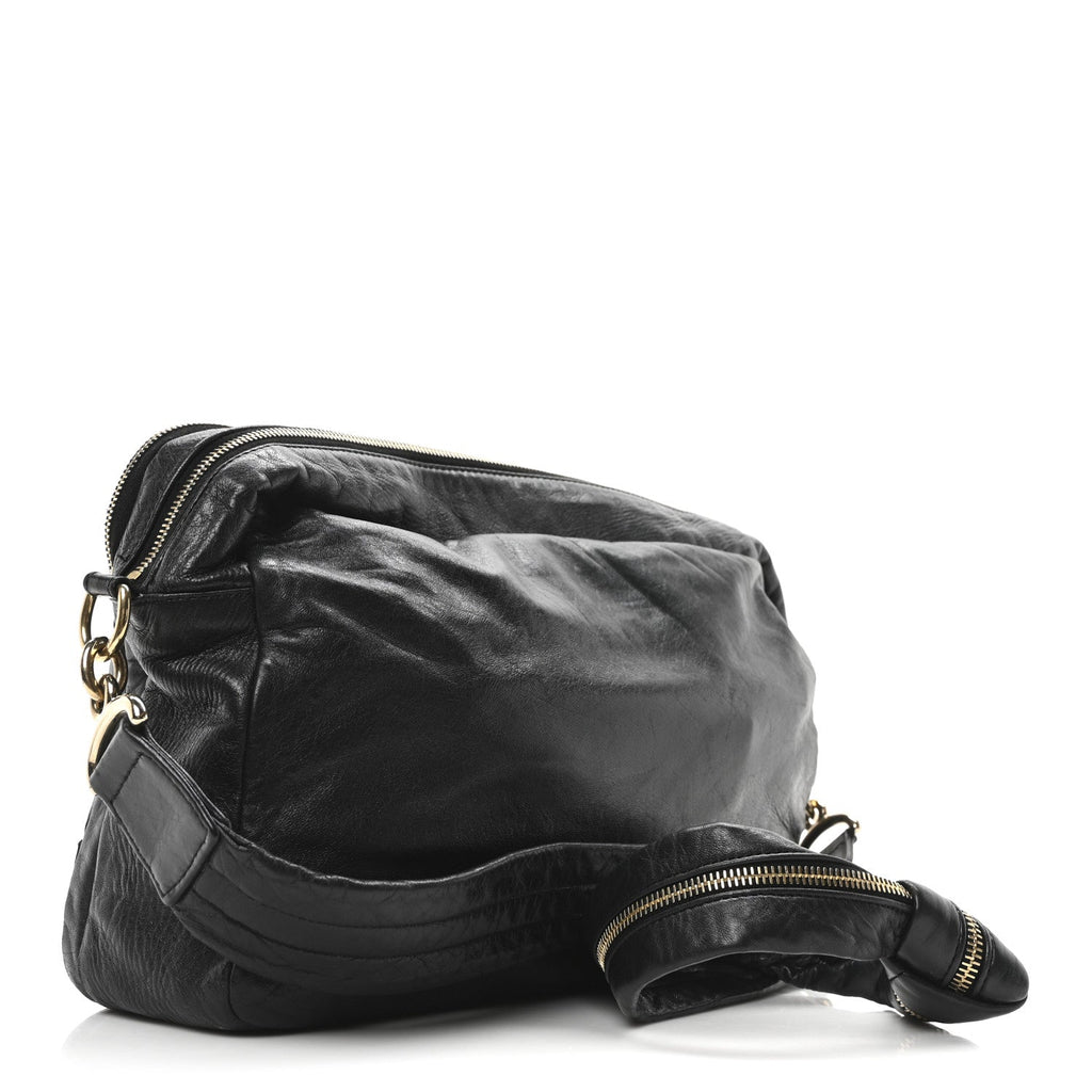 Lambskin Jersey Scales Camera Case Black