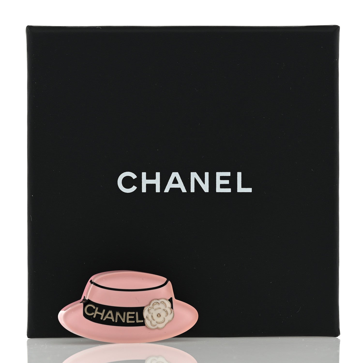 Resin Icon Manga Hat Brooch Pink White Gold