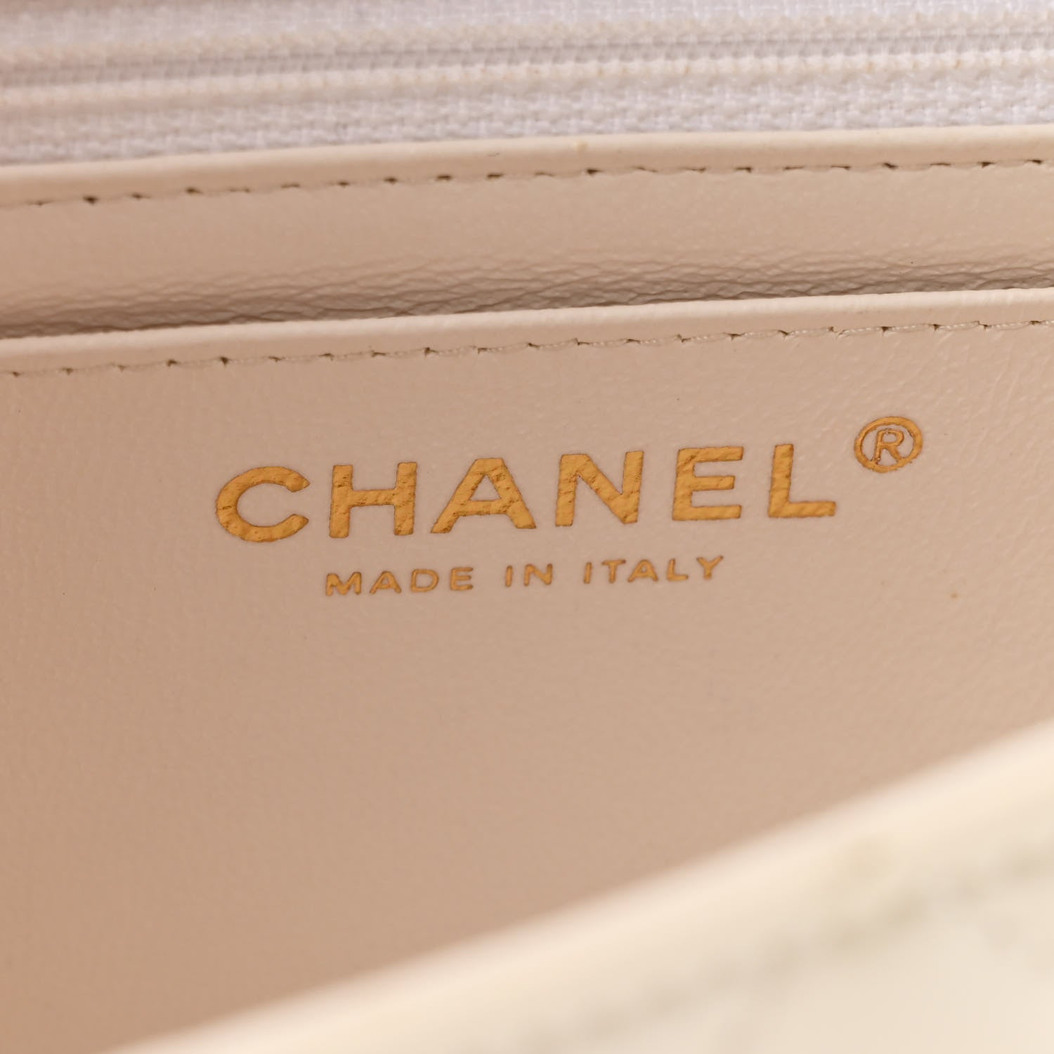 Patent Calfskin Quilted Mini Rectangular Flap White