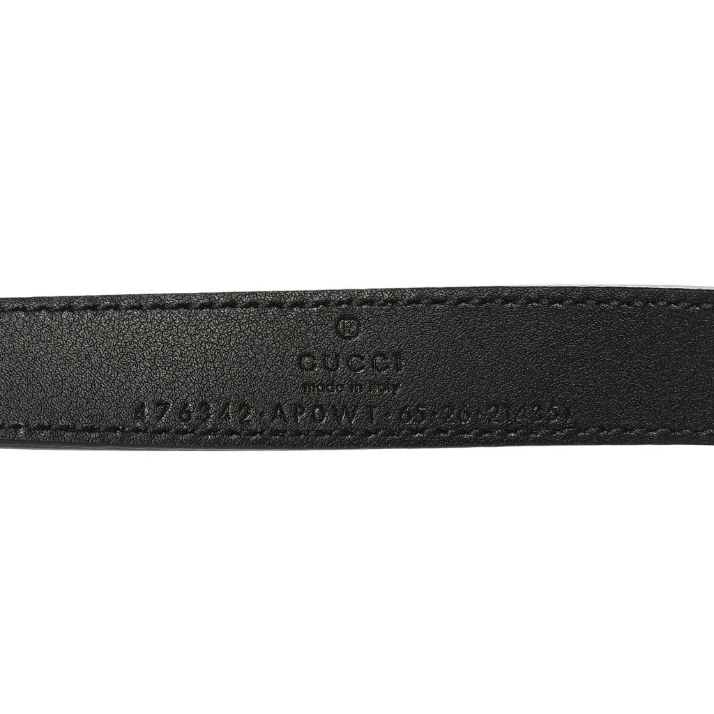Calfskin Pearl Double G 20mm Belt  65 26 Black Cream
