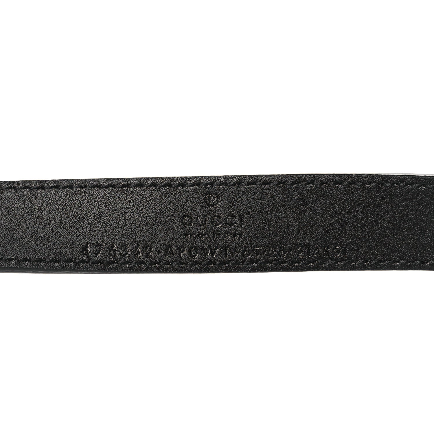 Calfskin Pearl Double G 20mm Belt  65 26 Black Cream
