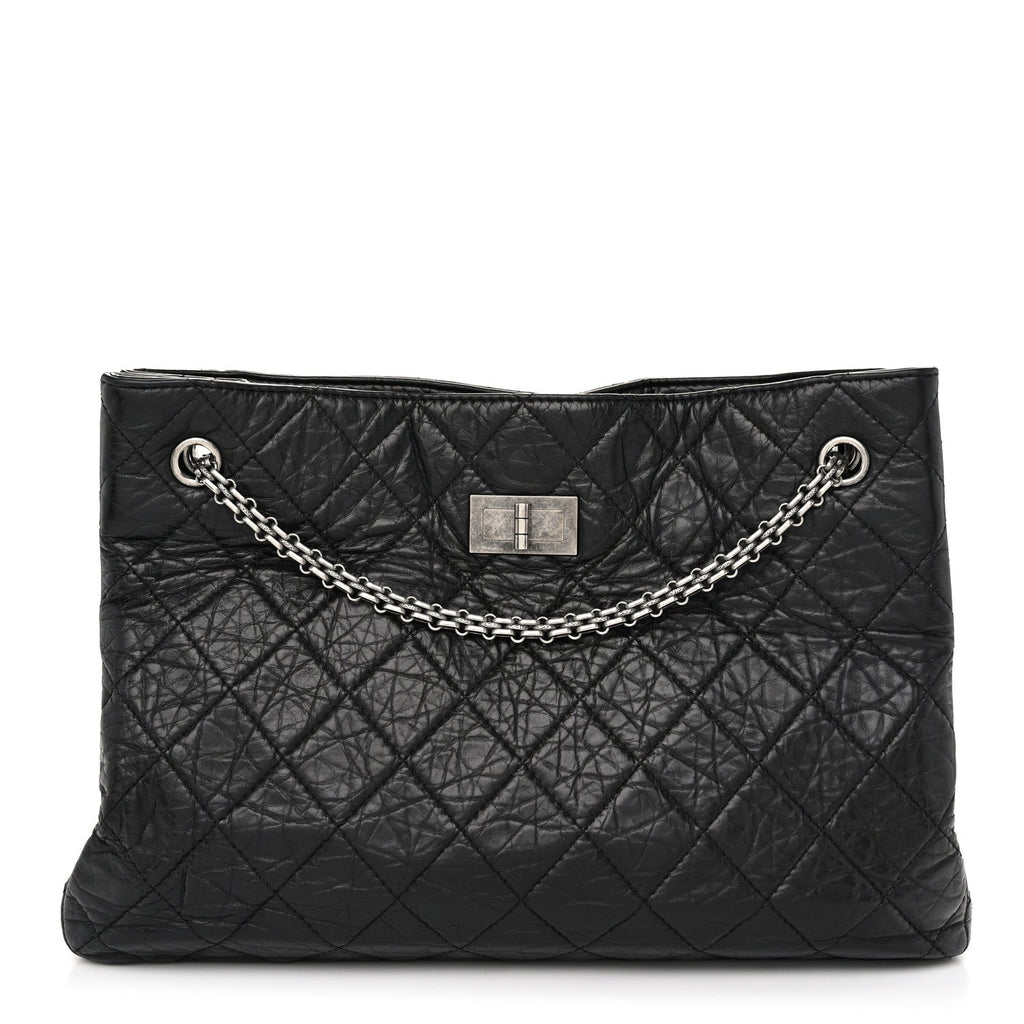 Aged Calfskin Reissue 2.55 Tote Black