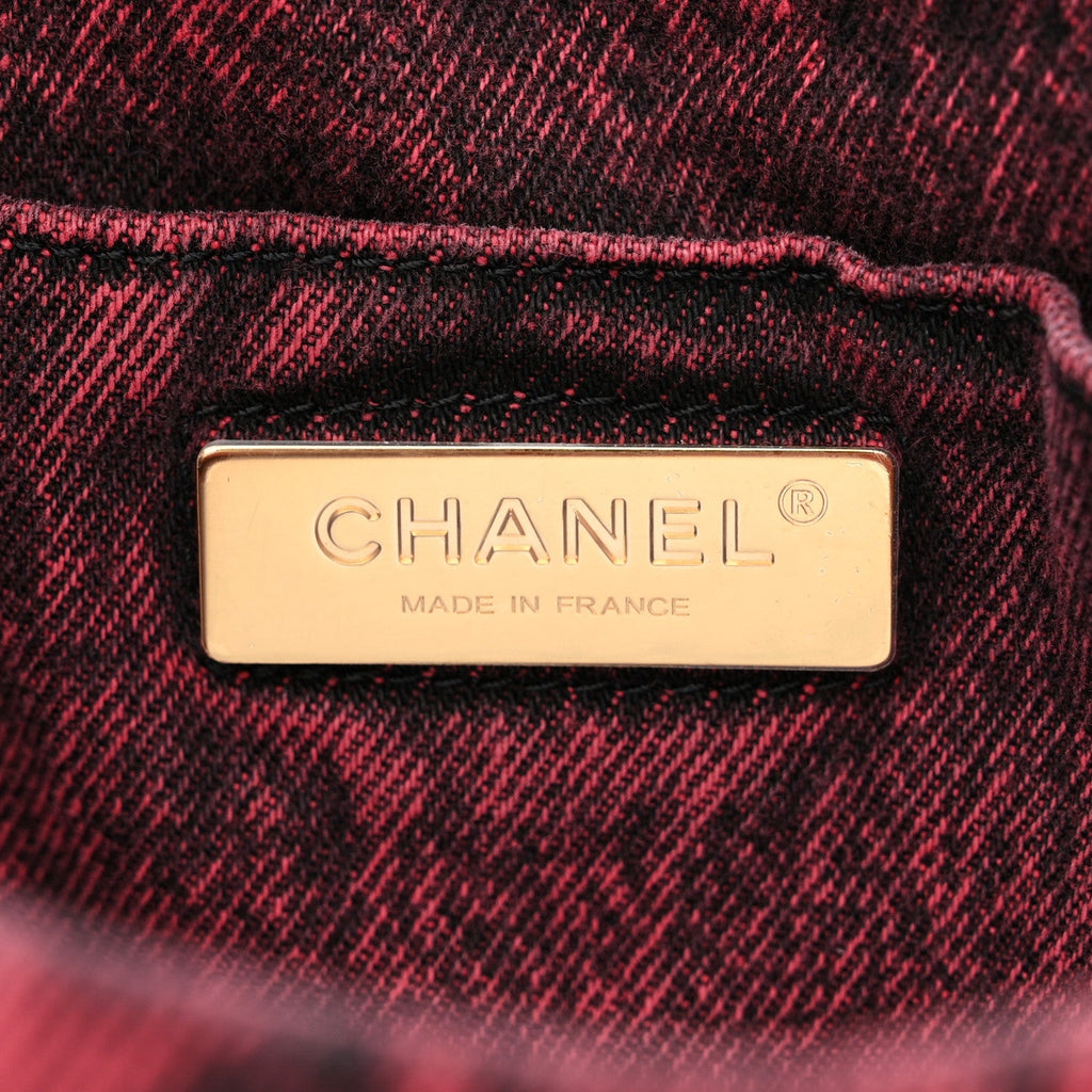 Washed Denim Quilted Medium Chanel 19 Flap Pink