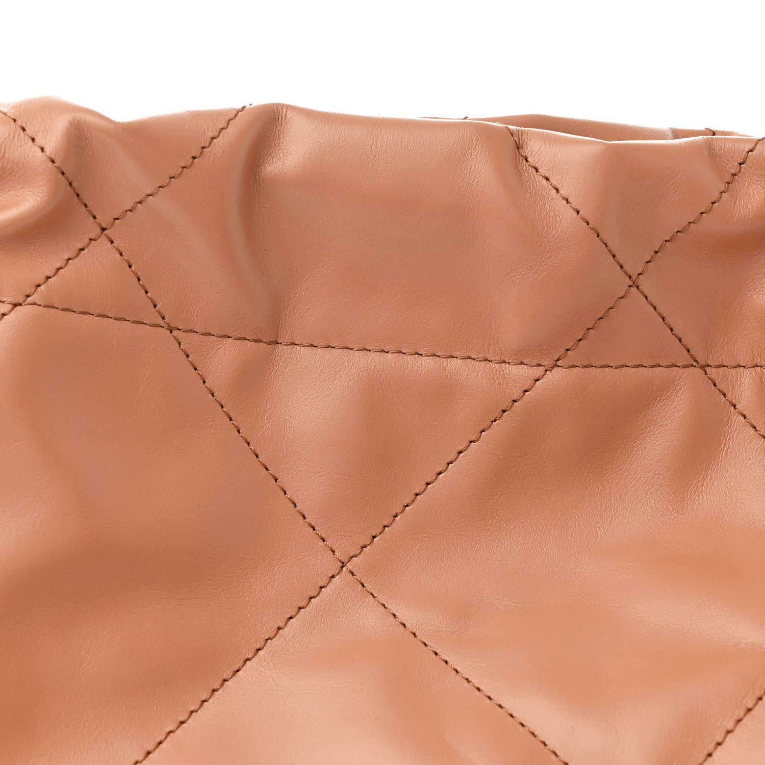 Shiny Calfskin Quilted Small Chanel 22 Beige
