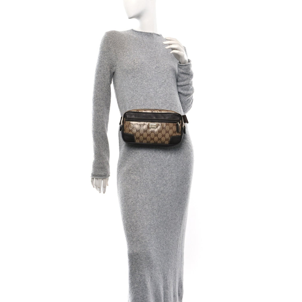 Crystal Monogram Belt Bag Brown