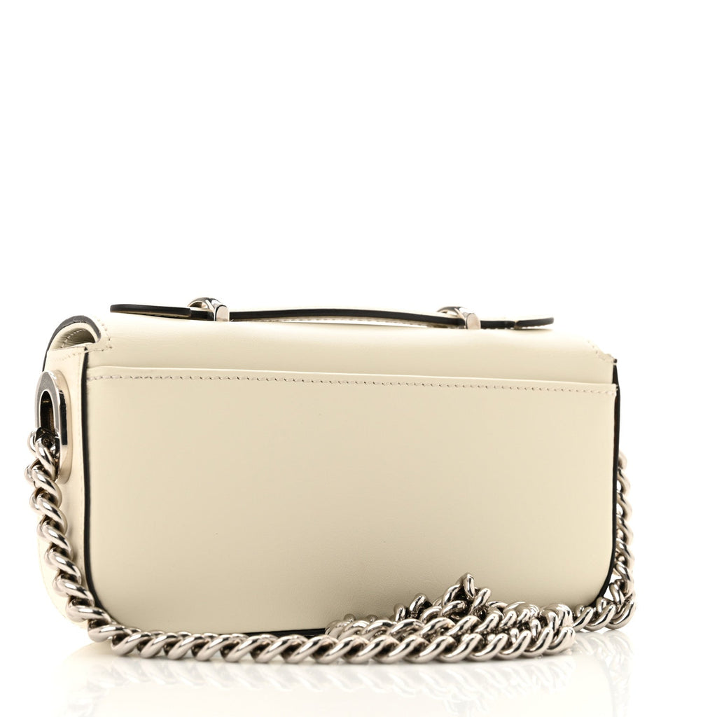 Senna Calfskin Petite Mini GG Top Handle Shoulder Bag Mystic White