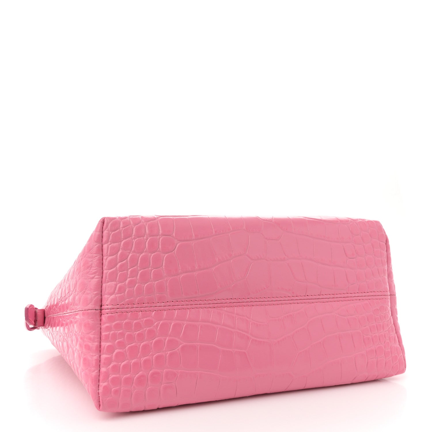 Calfskin Crocodile Embossed Mini TF East West Tote Rose Bloom