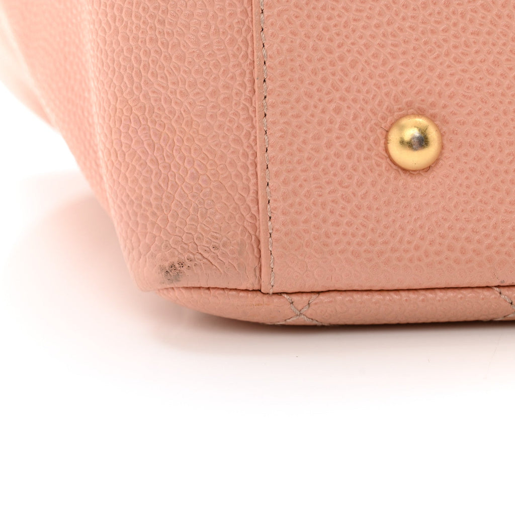 Caviar Quilted Petit Timeless Shopping Tote PTT Pink