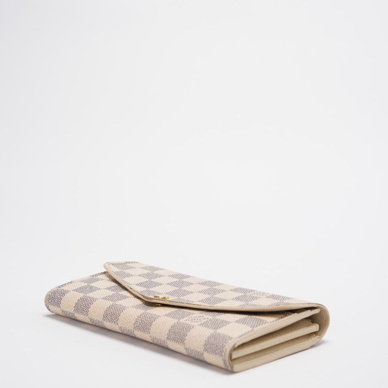 Louis Vuitton Sarah Damier Azur Canvas Wallet Beige