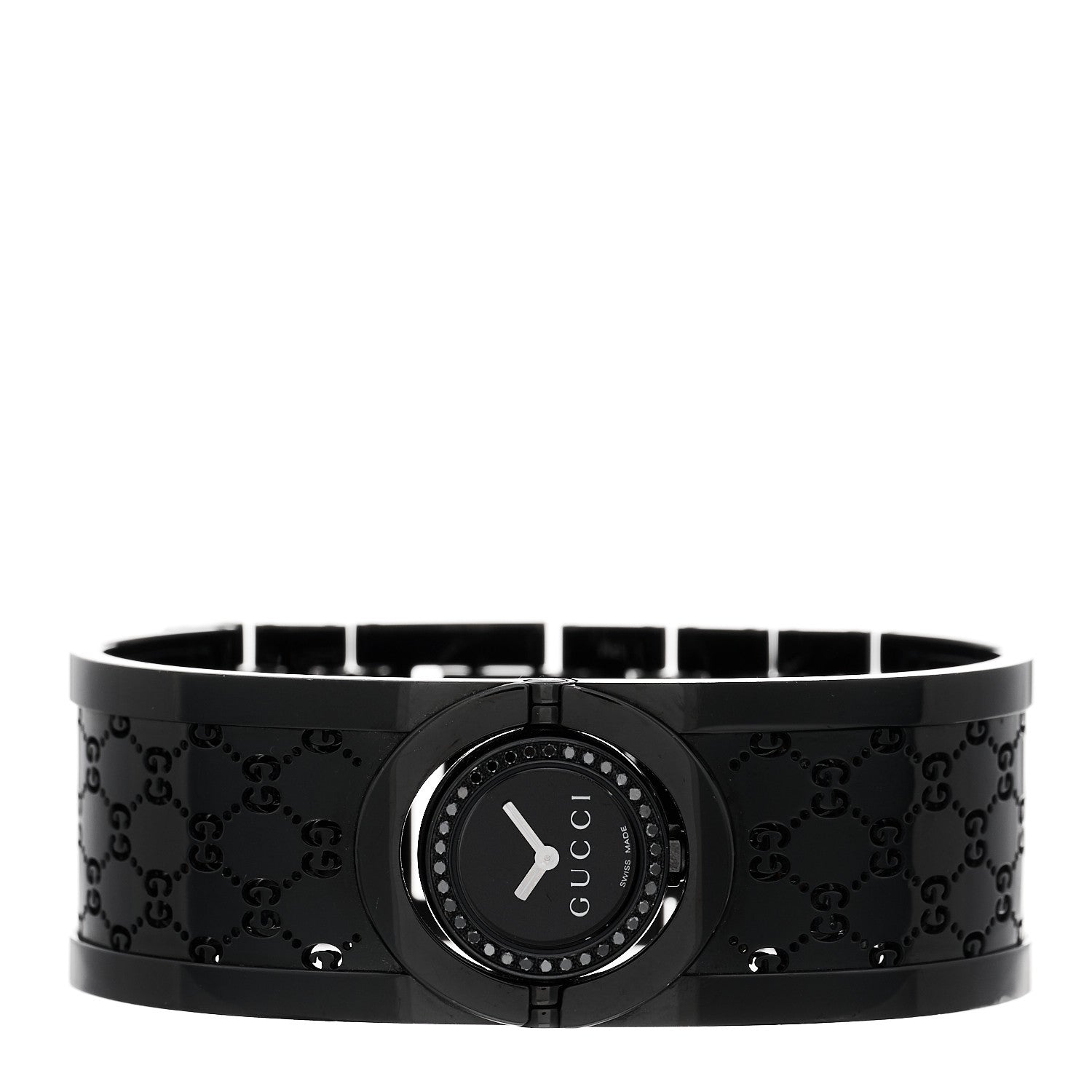 PVD Stainless Steel Black Diamond 23mm Twirl Quartz Watch Black