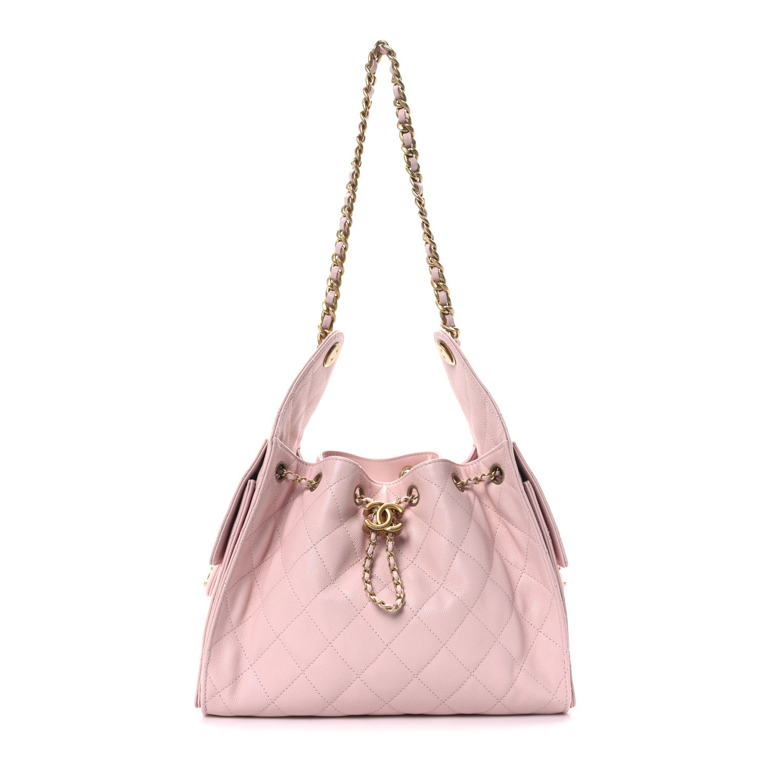 Caviar Quilted Small Chanel 25 Handbag Light Pink
