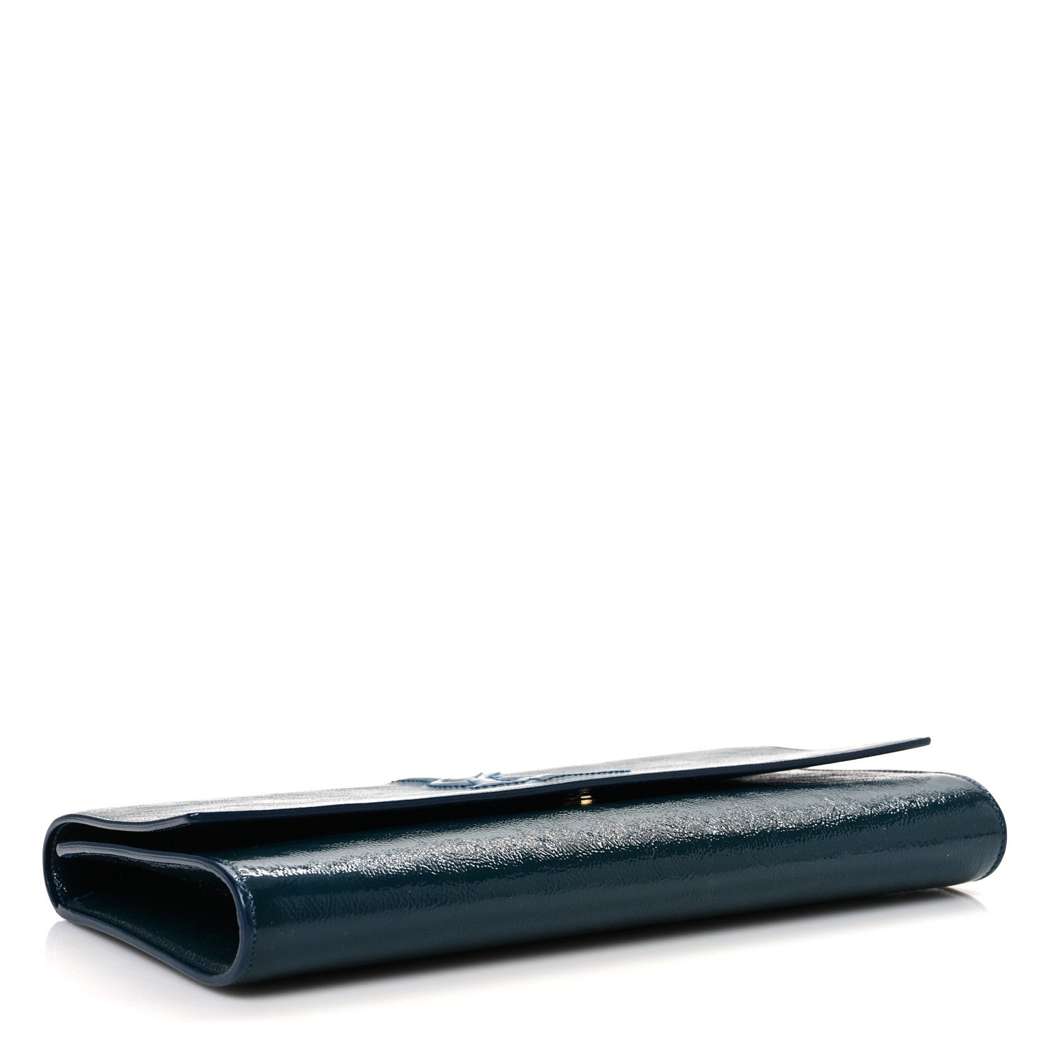 Textured Patent Monogram Large Belle De Jour Clutch Green