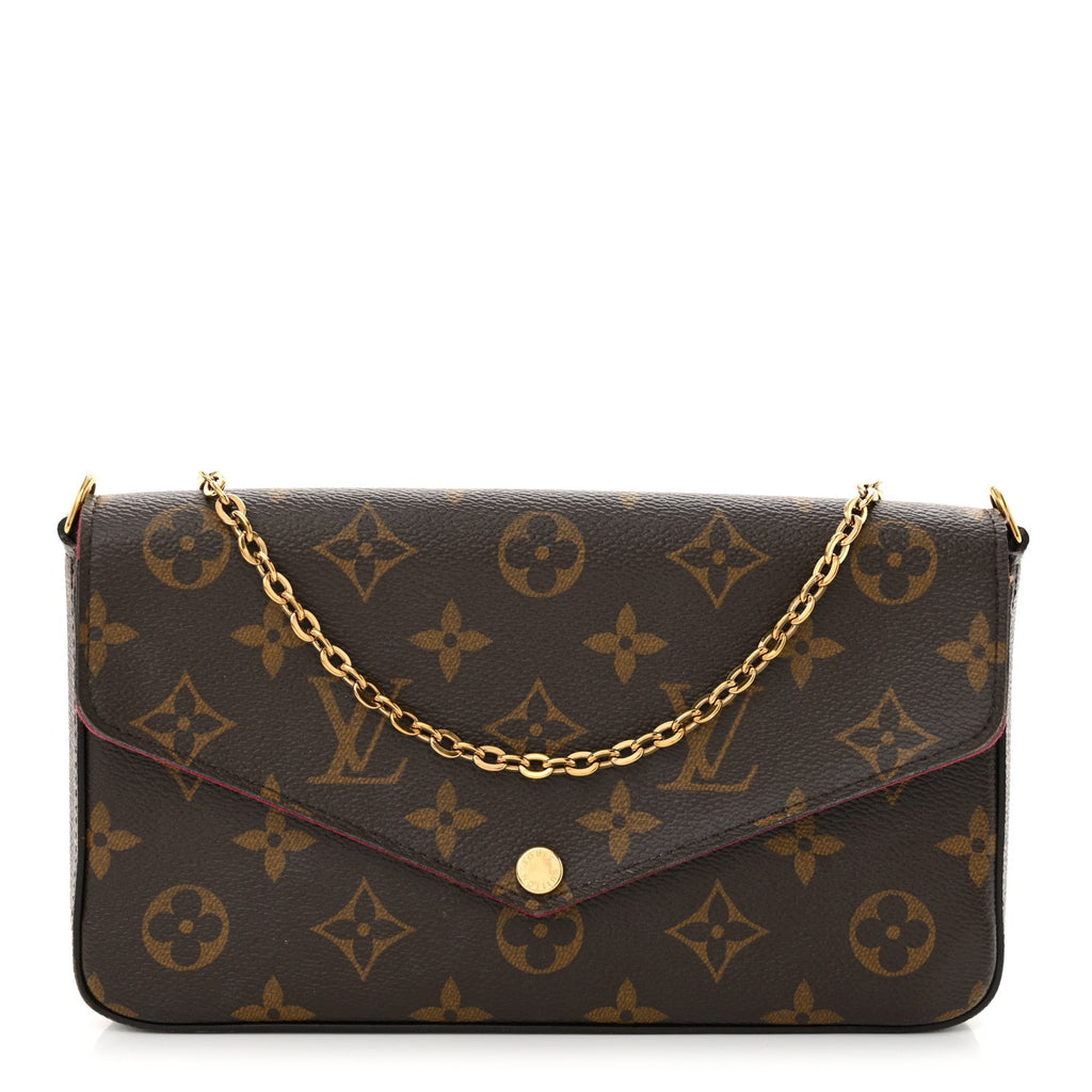Monogram Pochette Felicie Chain Wallet Fuchsia