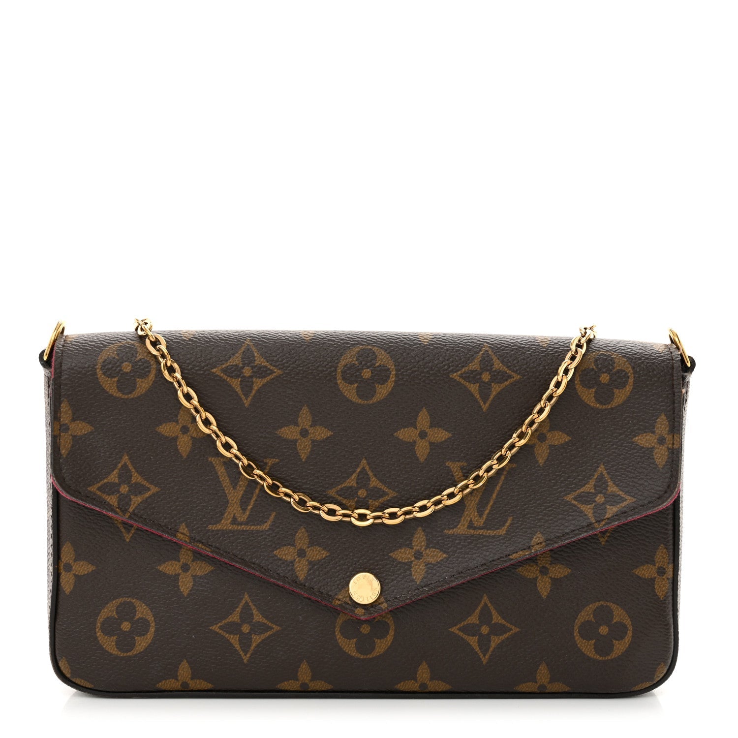 Monogram Pochette Felicie Chain Wallet Fuchsia
